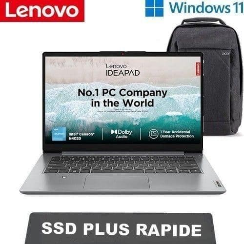 Lenovo Pc Portable - Ideapad 1 - Dual Core - Windows 11 - Pac - Gris